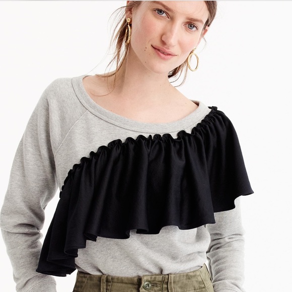 J. Crew Tops - BOGO-JCREW RUFFLE SWEATSHIRT🌸